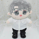 niannyyhouse White Black Leather Shoes Length 5.5cm Suitable for 20cm Plush Doll.