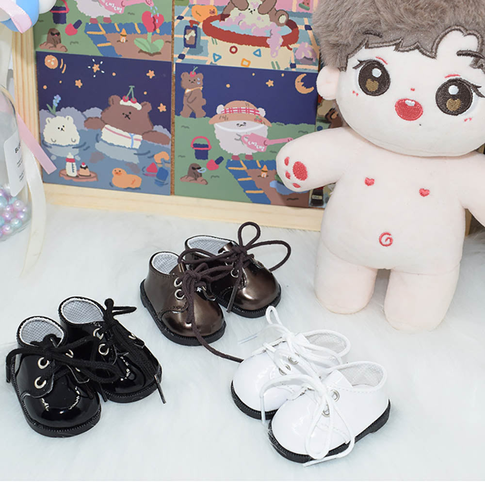 niannyyhouse Leather Shoes Length 6.5cm Suitable for 8in 20cm Plush Fat Doll.