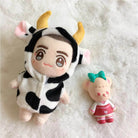 niannyyhouse 10cm Plush Doll Clothes Cow Onesie Doll Dress up.