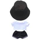 niannyyhouse 15cm 20cm Plush Doll Clothes Solid Color Bucket Hat White T-shirt Jeans Doll Accessories.