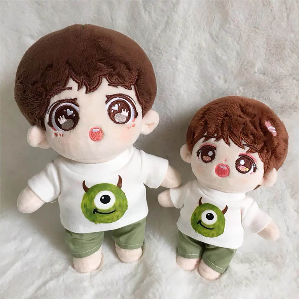 niannyyhouse 15cm 20cm Plush Doll Clothes Green Monster Suit Coat T-shirt Pants Doll Dress up.