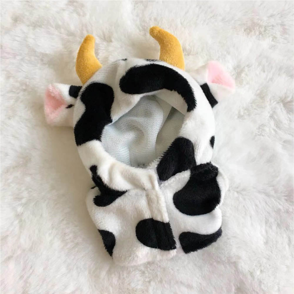 niannyyhouse 10cm Plush Doll Clothes Cow Onesie Doll Dress up.