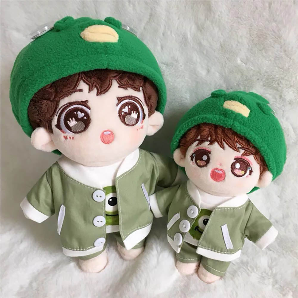 niannyyhouse 15cm 20cm Plush Doll Clothes Green Monster Suit Coat T-shirt Pants Doll Dress up.