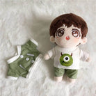 niannyyhouse 15cm 20cm Plush Doll Clothes Green Monster Suit Coat T-shirt Pants Doll Dress up.